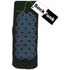 Thermal Socks with Grips- Grey with Blue Circle Grips